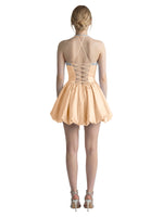 Beading Bubble Hem Mini Dress 