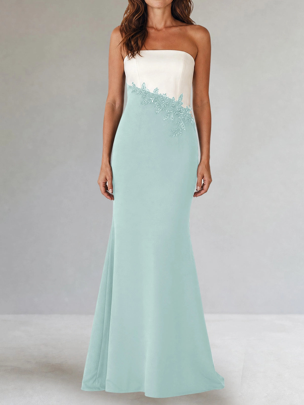 Trumpet Mother of the Bride Dress with Appliques