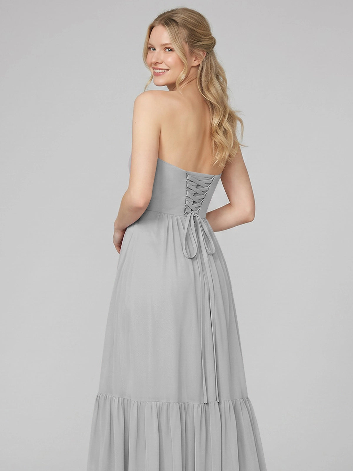 Strapless Bridesmaid Dress with Slit 