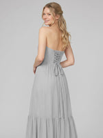 Strapless Bridesmaid Dress with Slit 