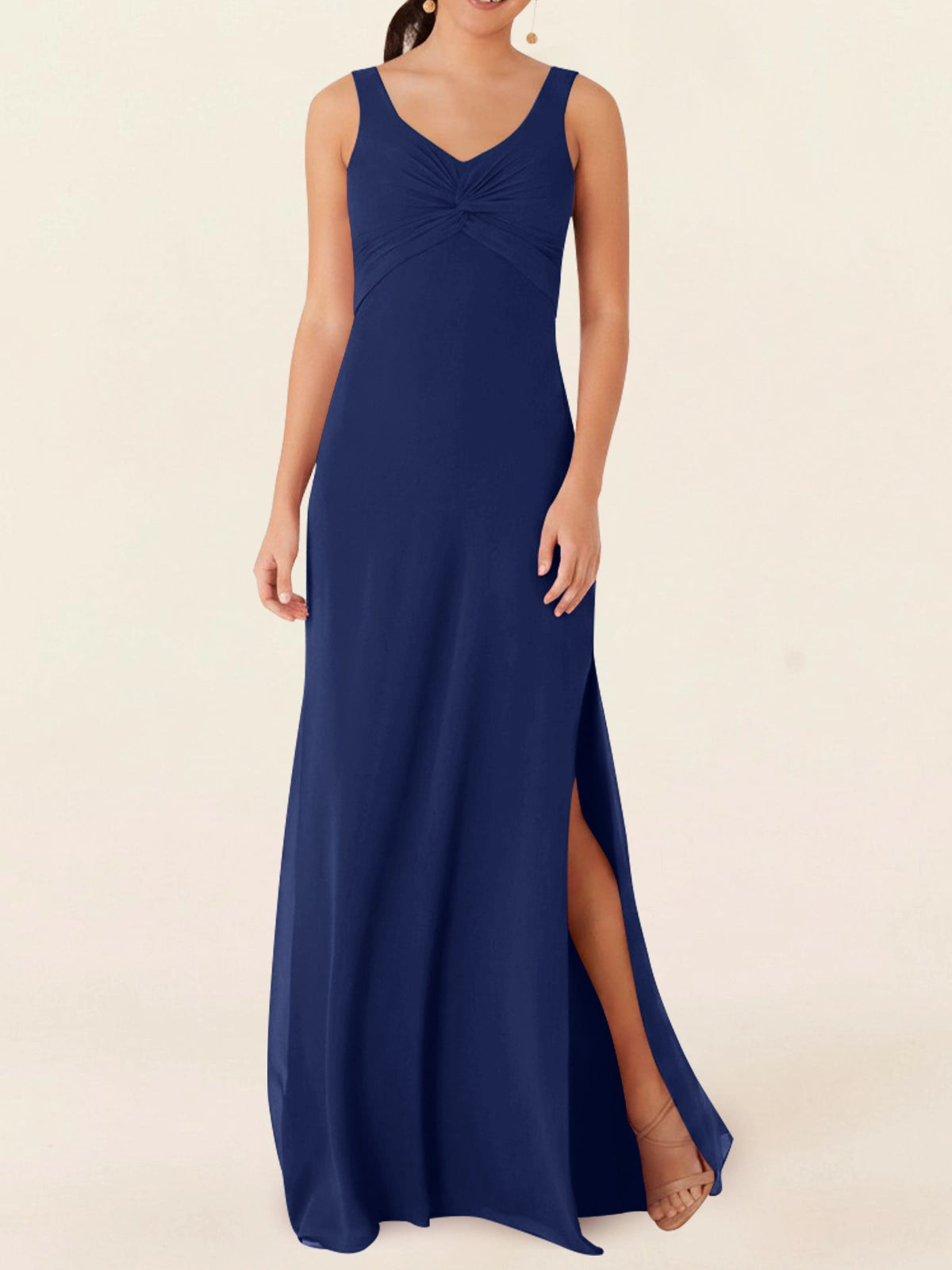 Chiffon Bridesmaid Dress with Slit 