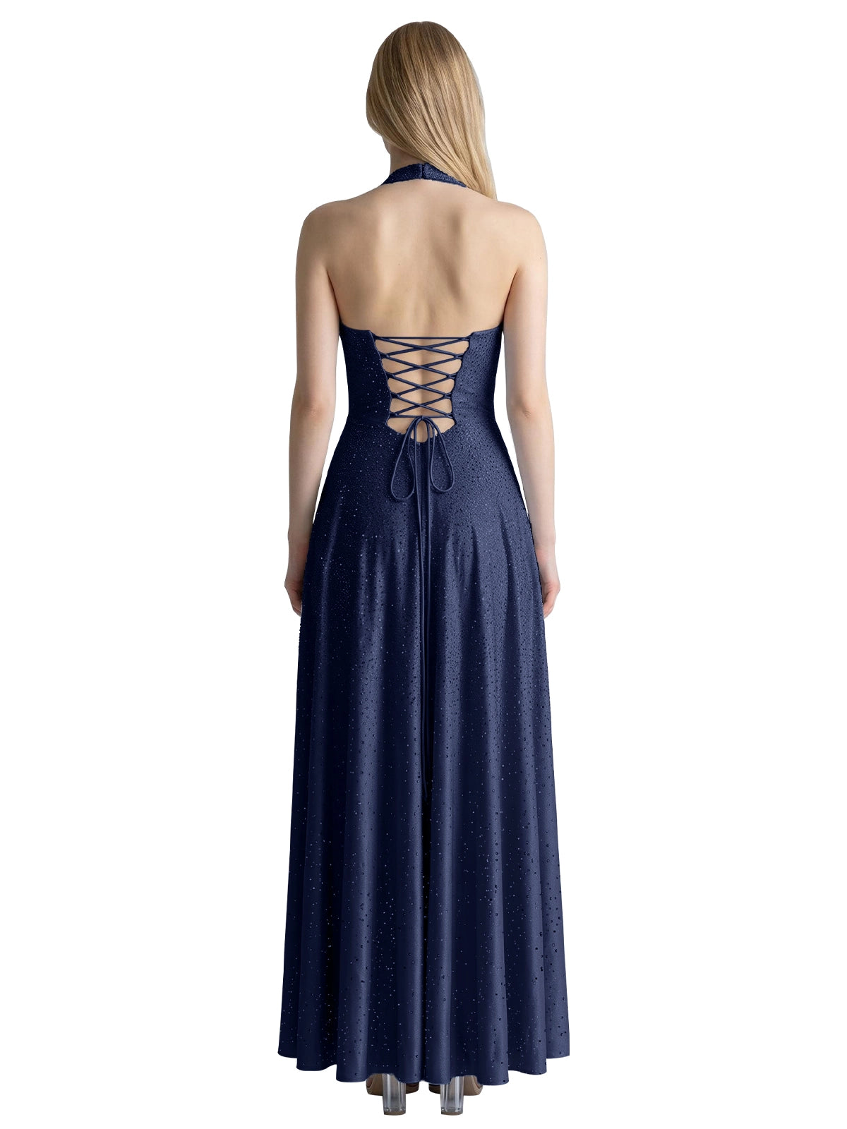 Halter Beaded Prom Dress 