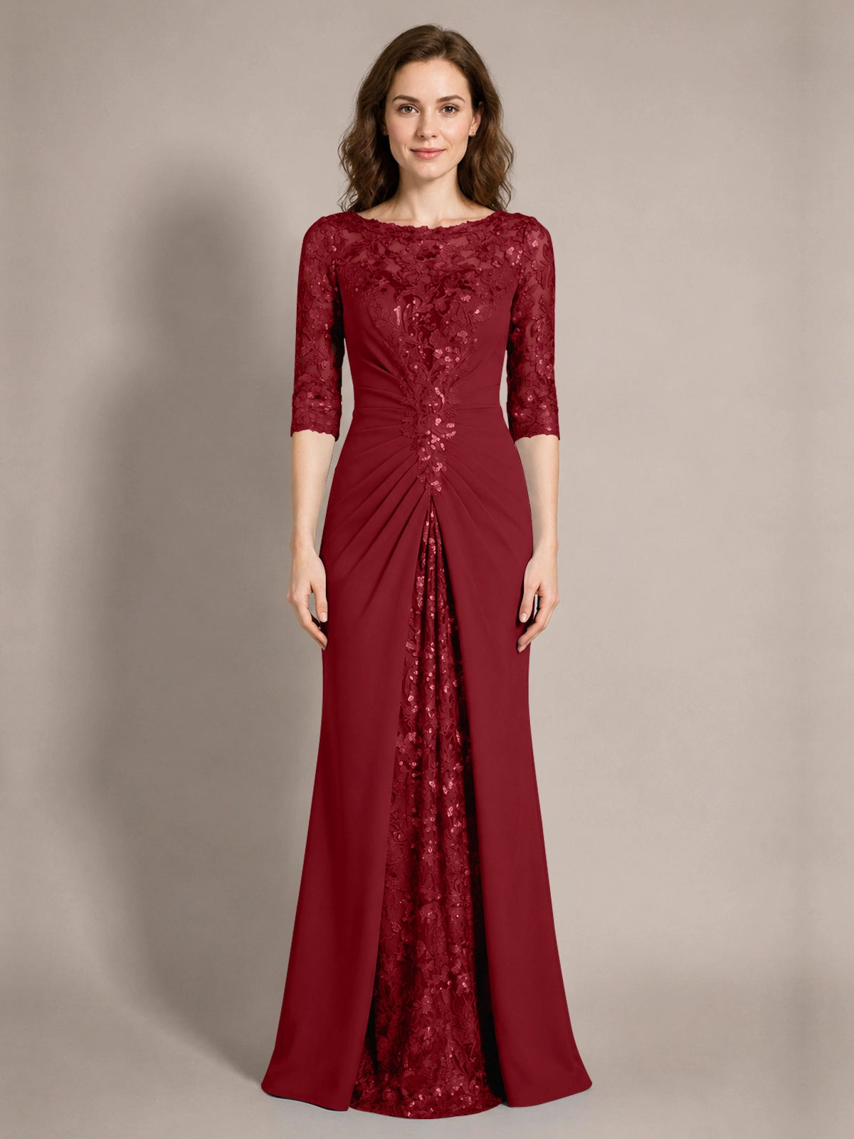 Lace Mother of the Bride Dress with Applique 