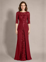 Lace Mother of the Bride Dress with Applique 