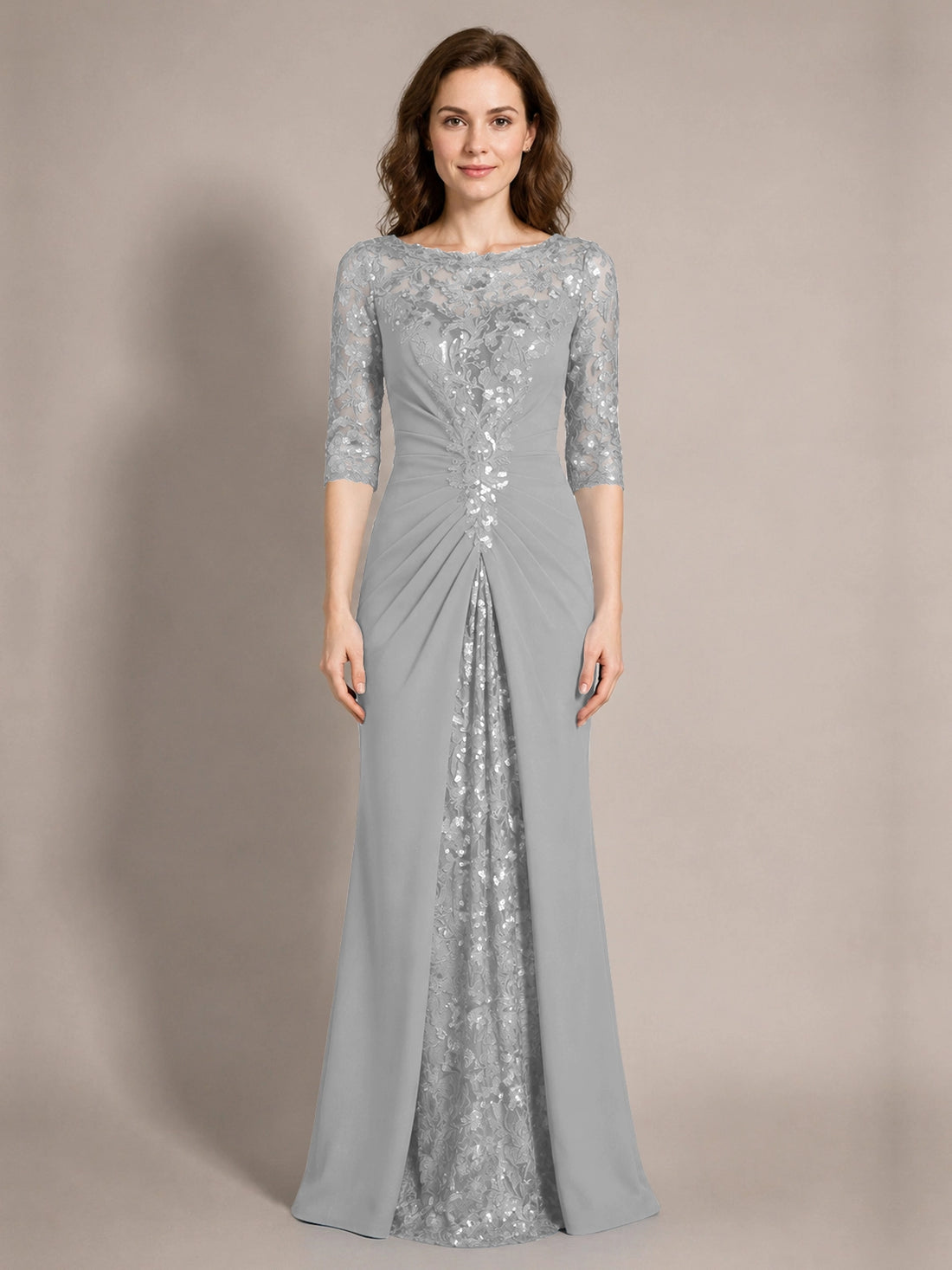 Lace Mother of the Bride Dress with Applique 