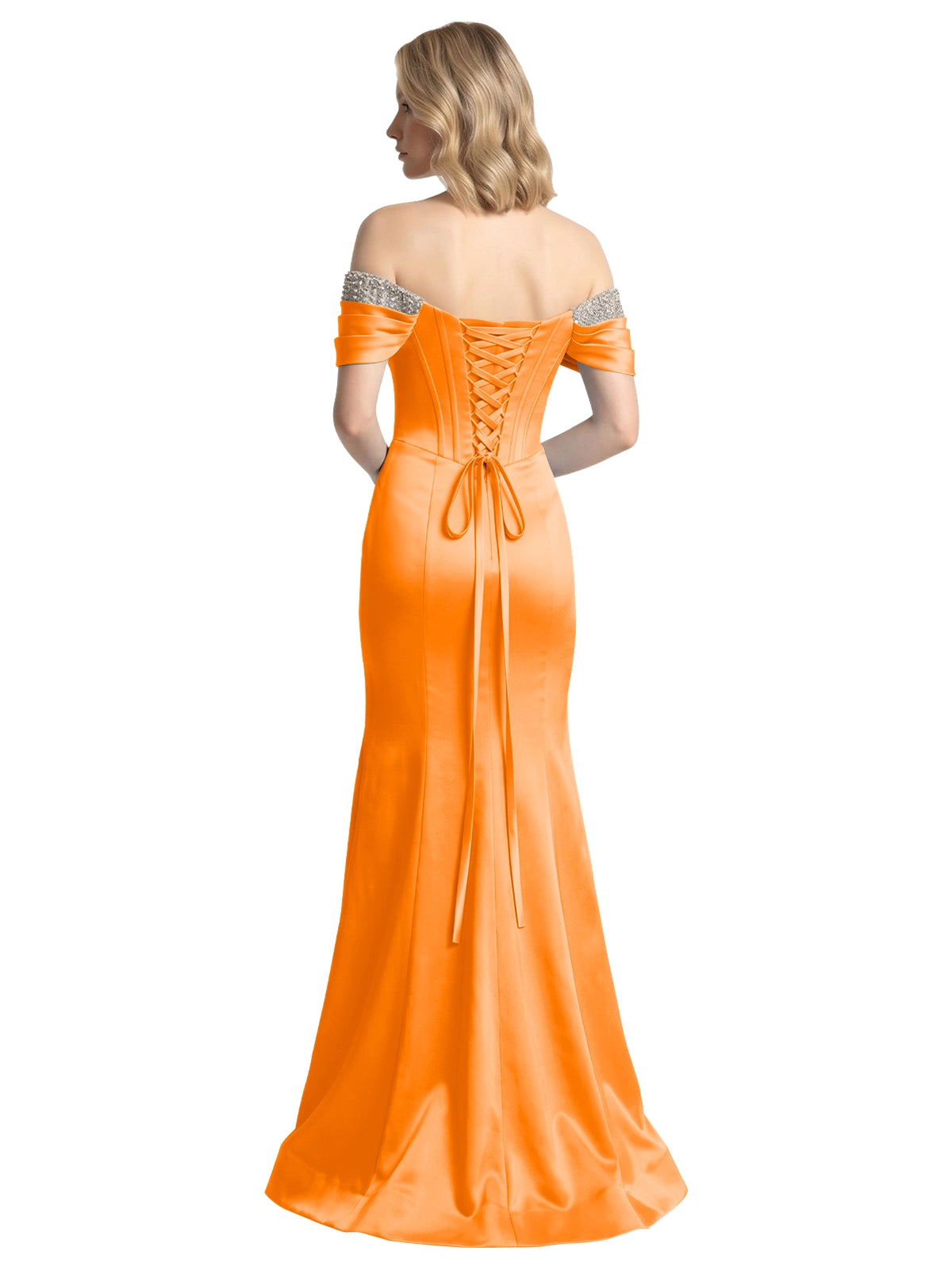 Corset Beaded Trumpet Prom Dress 