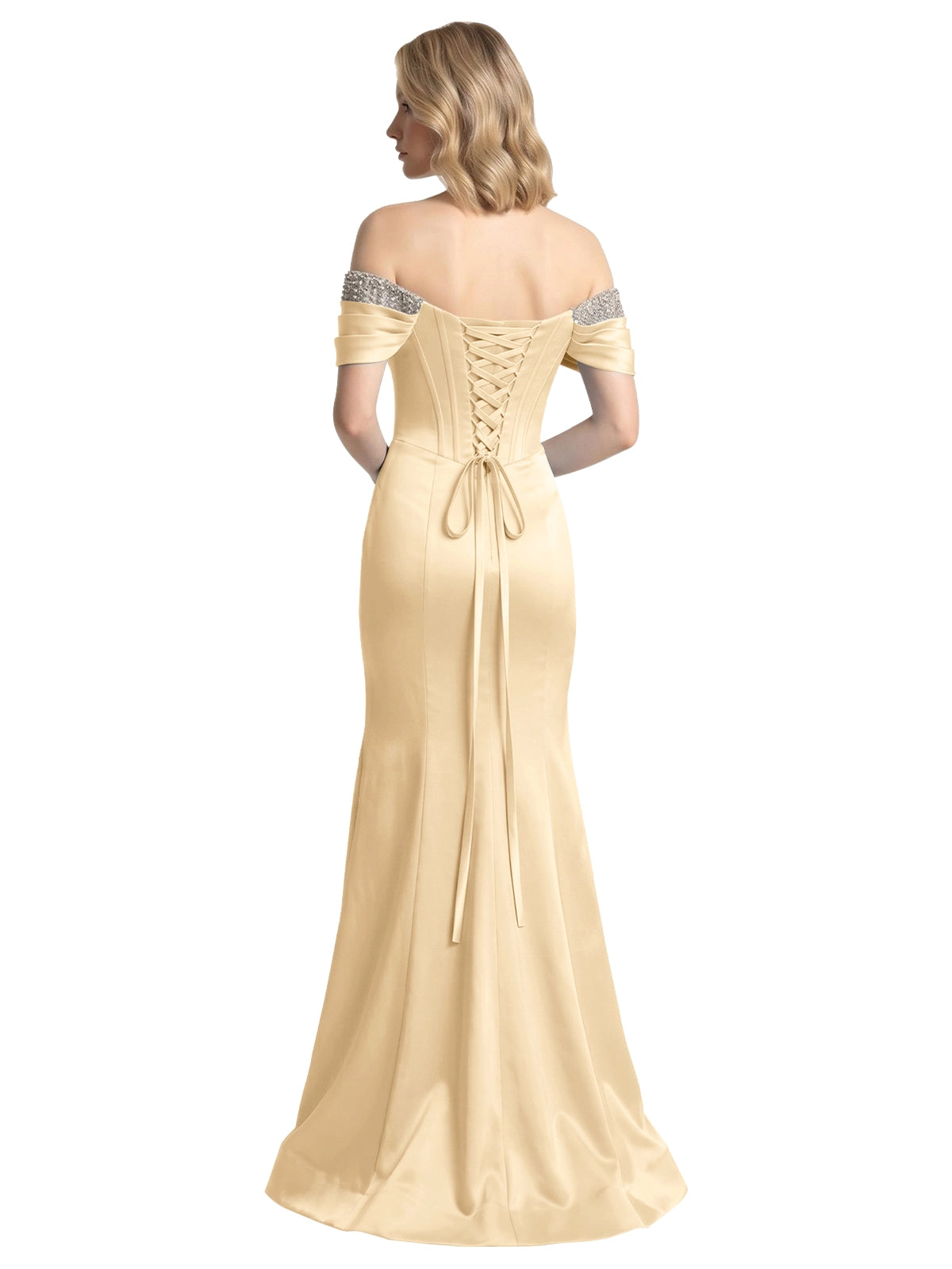 Corset Beaded Trumpet Prom Dress 