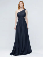 One-Shoulder Side Cut-Out Bridesmaid Dress 
