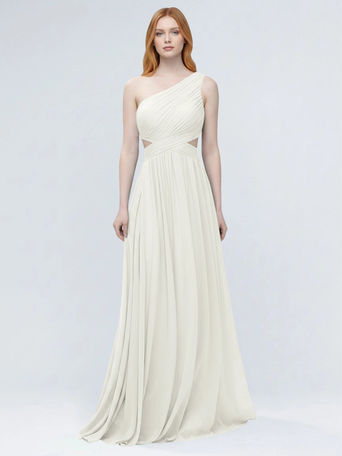One-Shoulder Side Cut-Out Bridesmaid Dress 