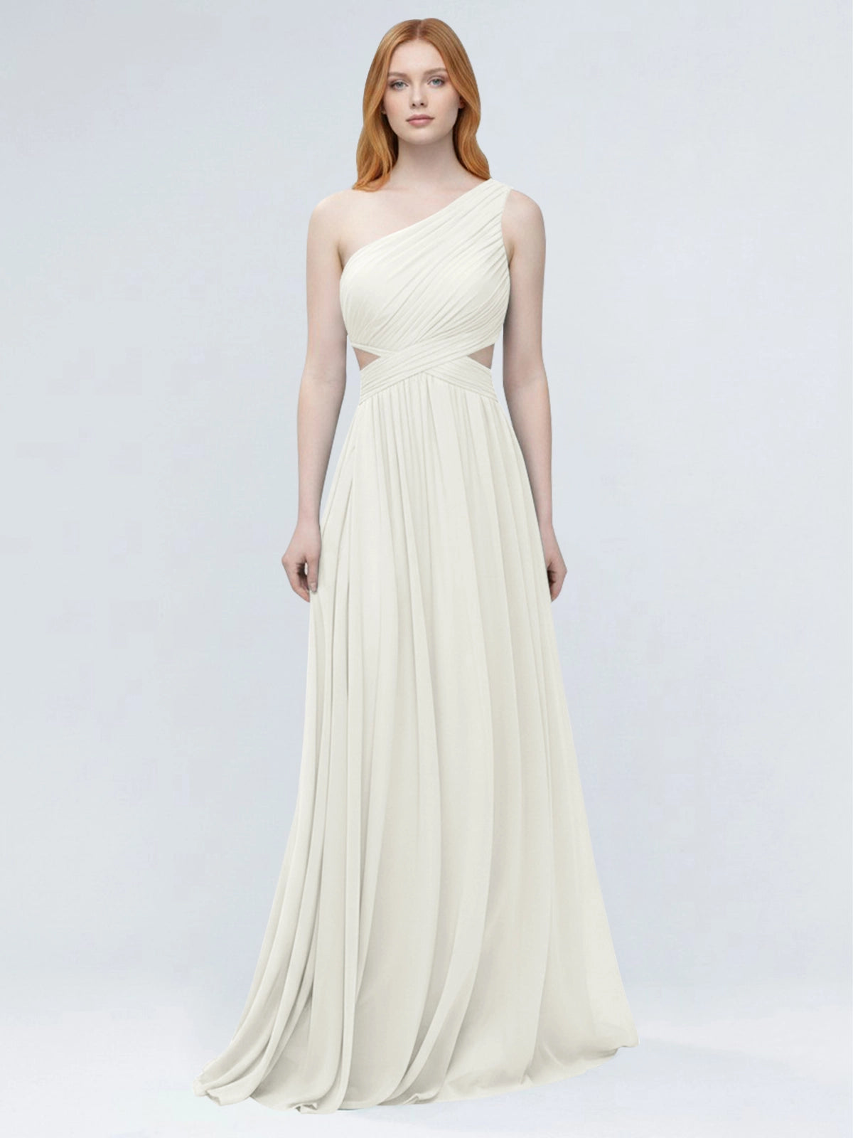 One-Shoulder Side Cut-Out Bridesmaid Dress 