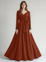 Stretch Satin Mother of the Bride Dress with Crystal