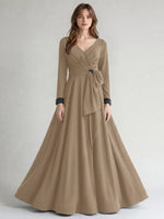 Stretch Satin Mother of the Bride Dress with Crystal