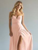 Sweetheart Bridesmaid Dress with Slit 