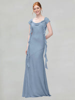 Flowy Ruffle Sheath Bridesmaid Dress 