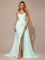 Silk-like Prom Dress with Appliques