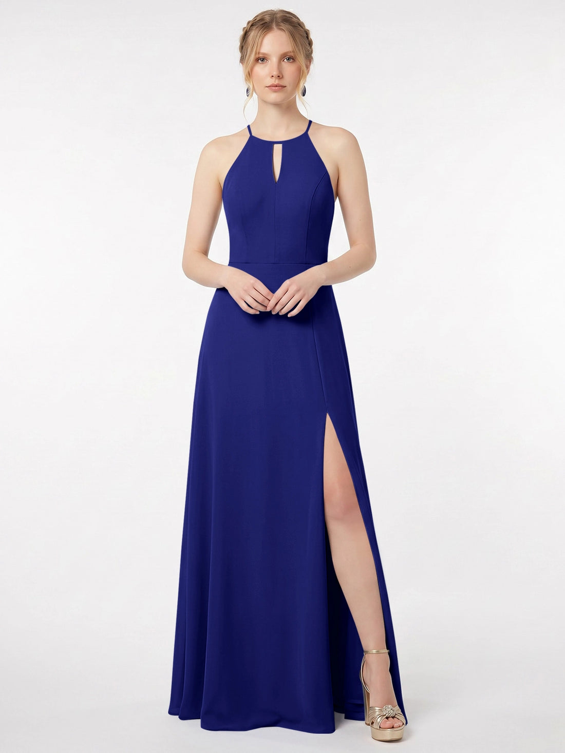 Chiffon Bridesmaid Dress with Halter 
