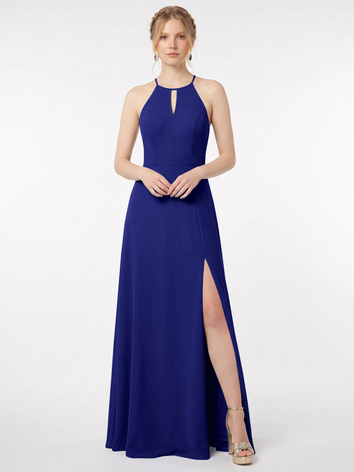 Chiffon Bridesmaid Dress with Halter 