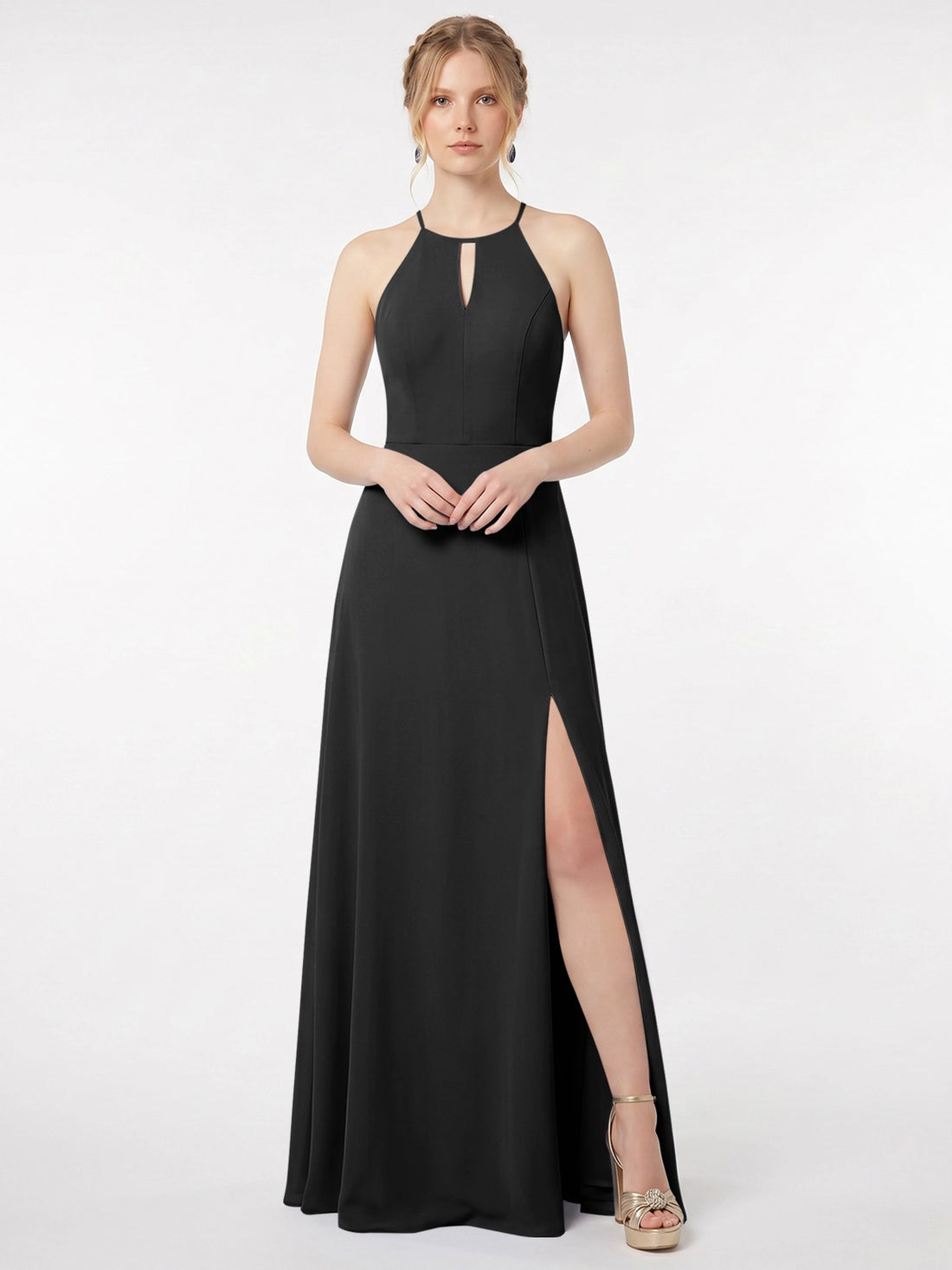 Chiffon Bridesmaid Dress with Halter 