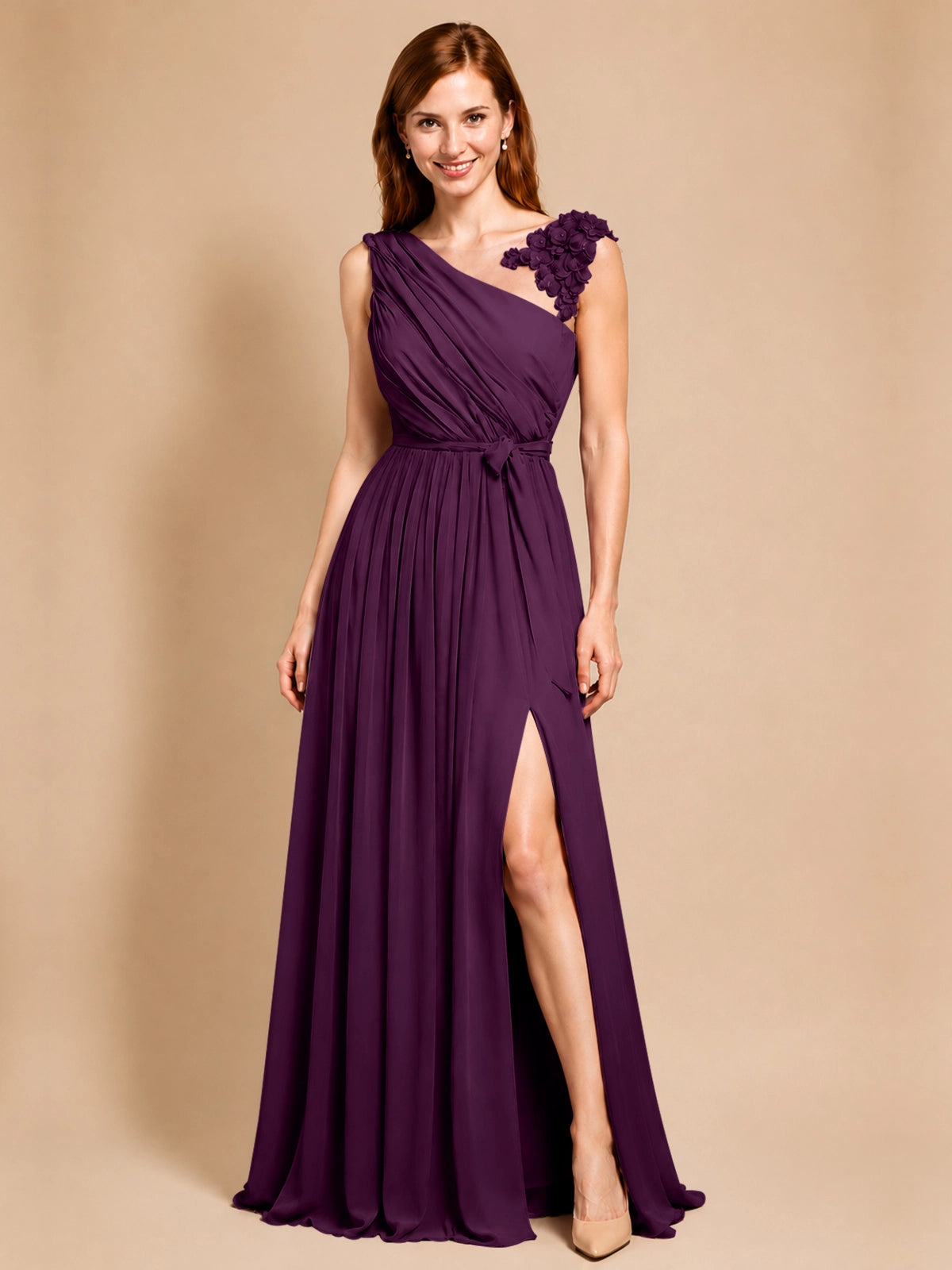 Chiffon Prom Dress with Appliques