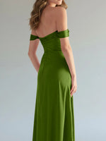 Off-the-Shoulder Slit Bridesmaid Dress 