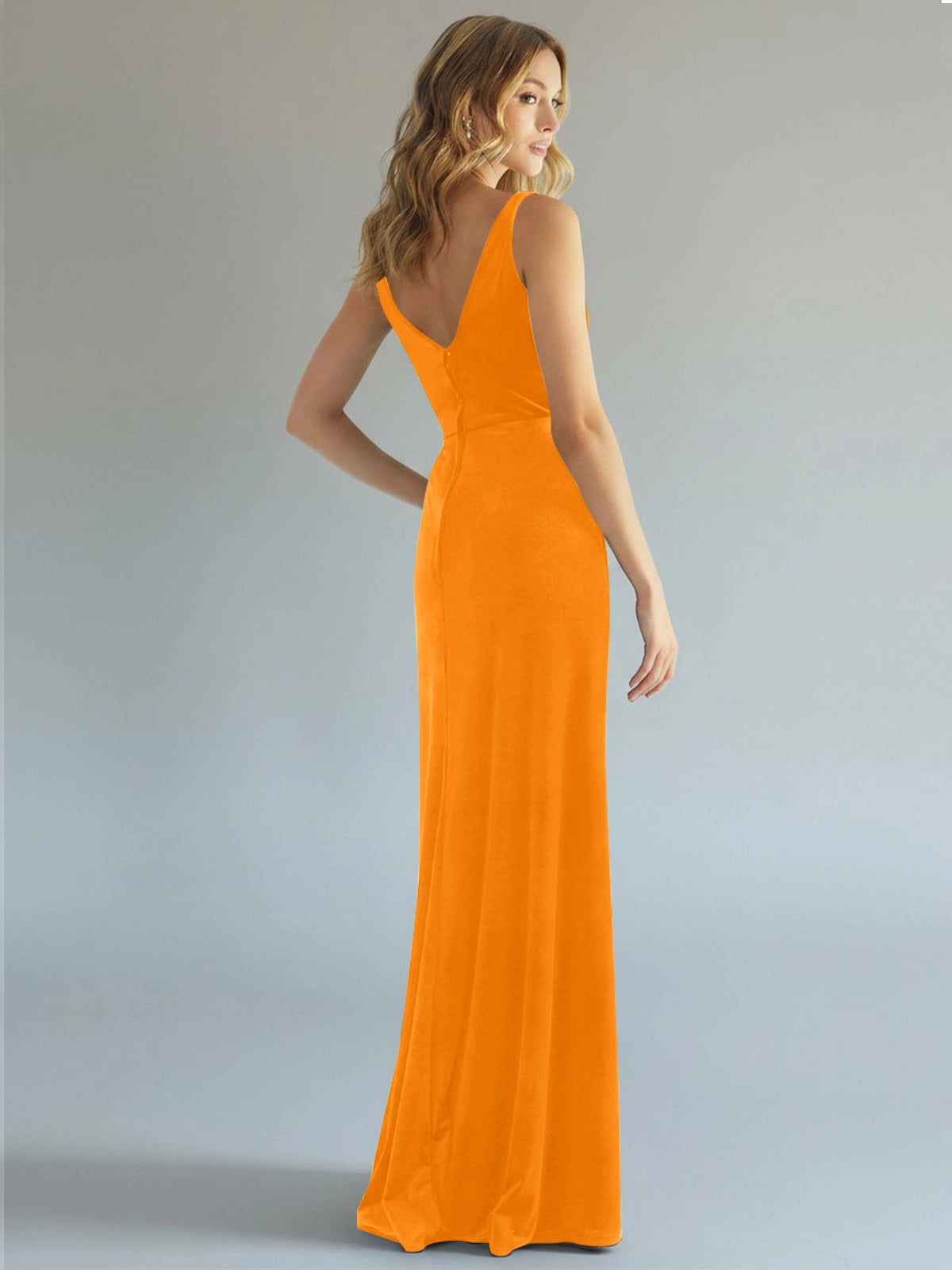Velvet Bridesmaid Dress with Slit 