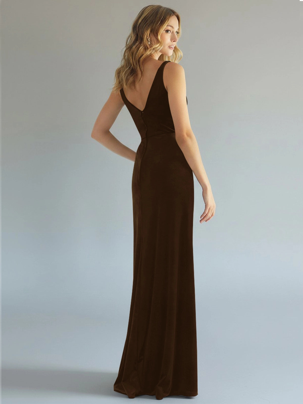 Velvet Bridesmaid Dress with Slit 