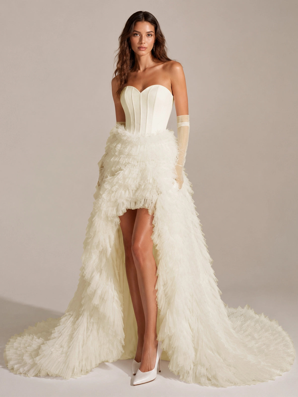 Tulle Wedding Dress with High-Low 