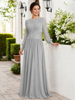 Chiffon Mother of the Bride Dress with Jewel Neckline 