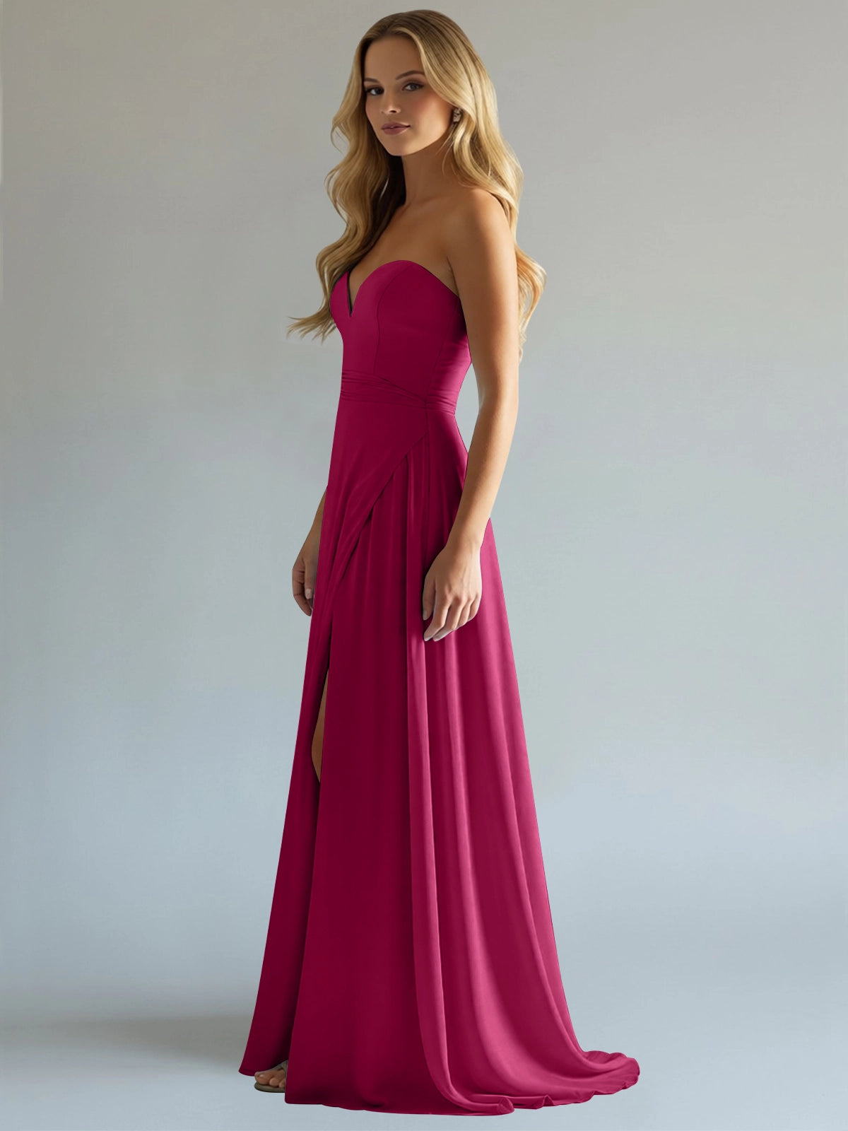 Sweetheart Bridesmaid Dress with Slit 