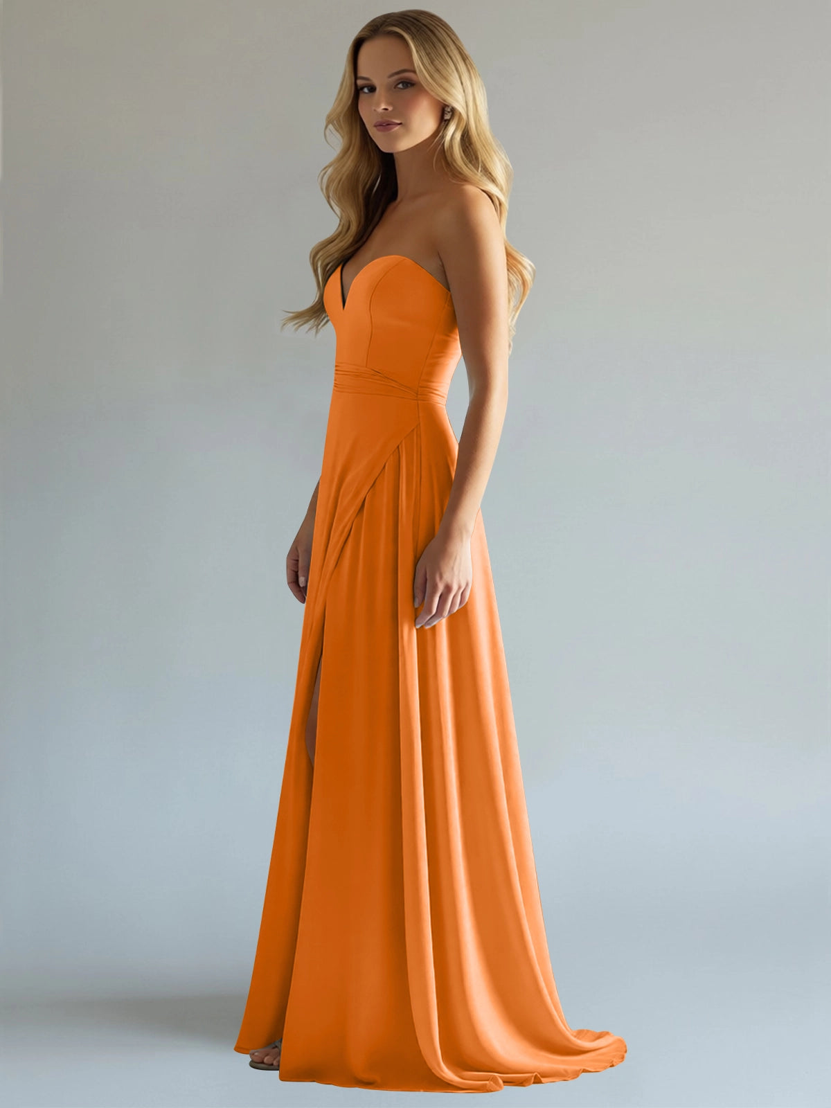 Sweetheart Bridesmaid Dress with Slit 
