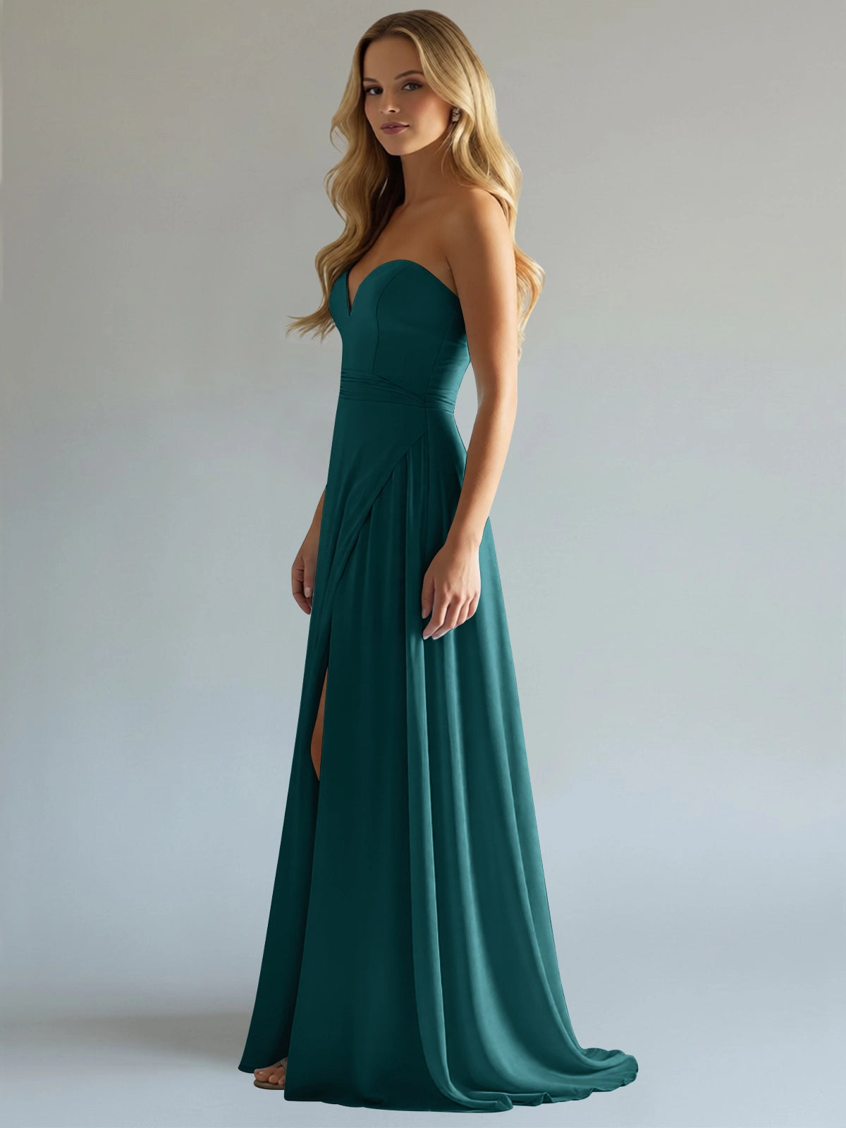 Sweetheart Bridesmaid Dress with Slit 