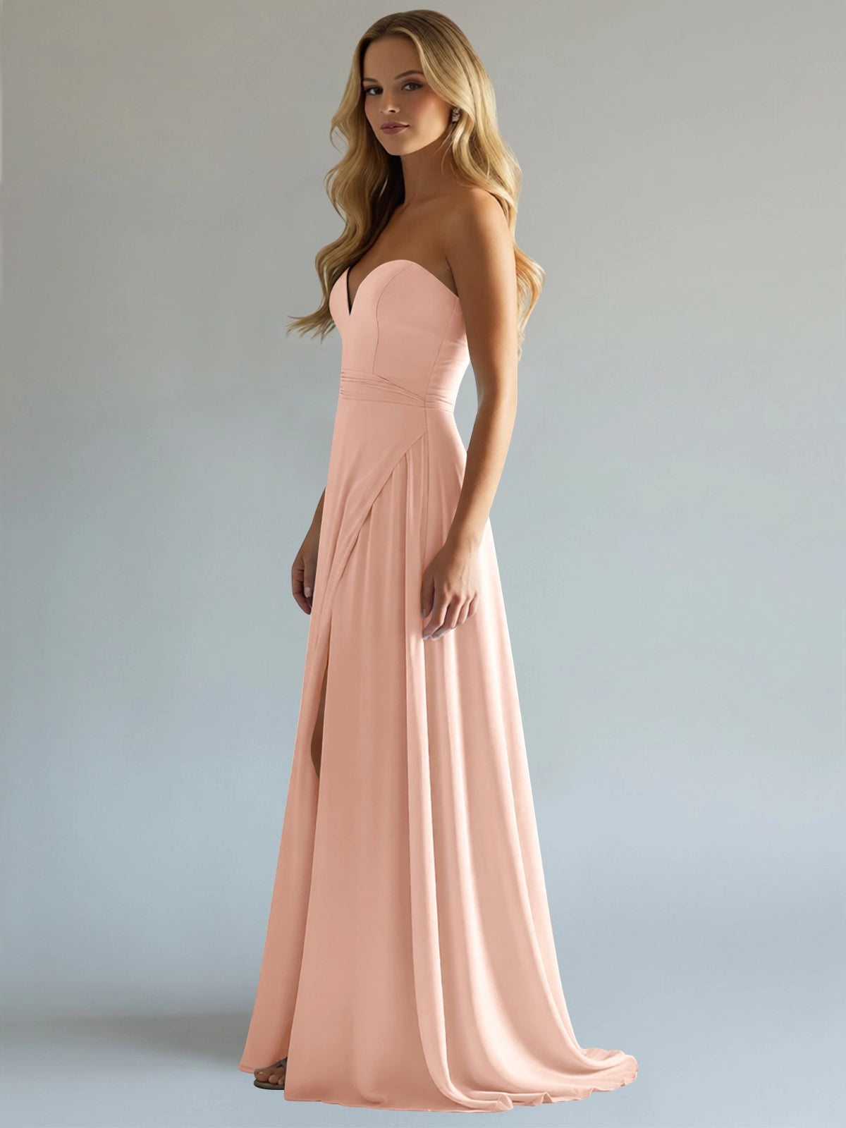 Sweetheart Bridesmaid Dress with Slit 