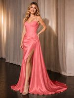 Silk-like Prom Dress with Appliques
