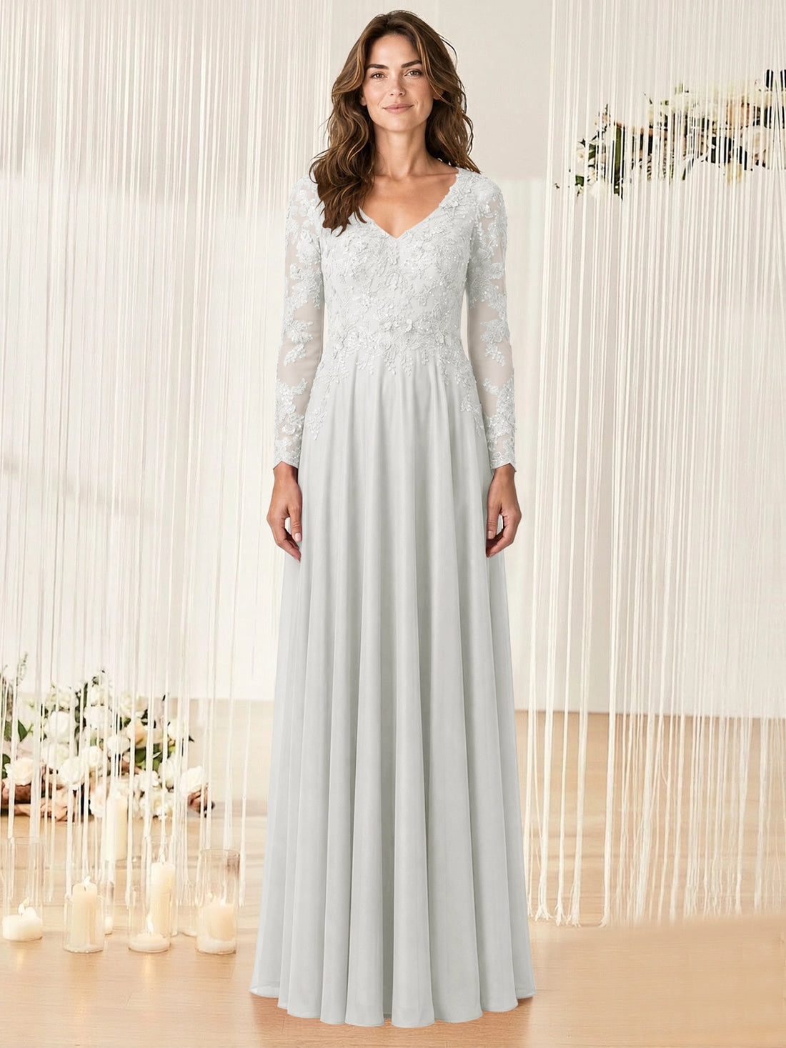 A-line Mother of the Bride Dress with Appliques