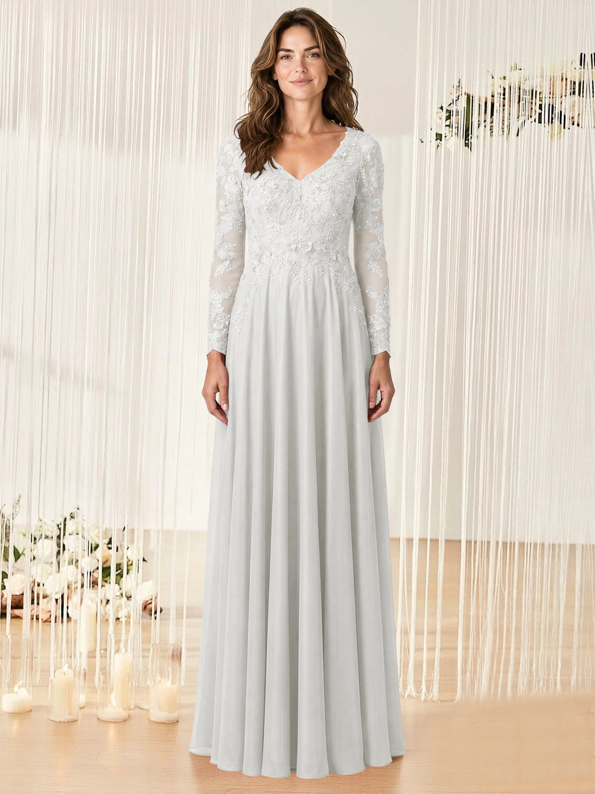 A-line Mother of the Bride Dress with Appliques