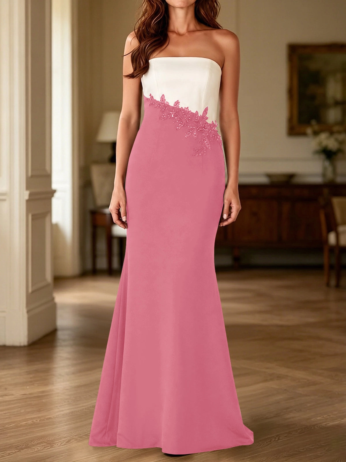 Trumpet Mother of the Bride Dress with Appliques
