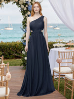 One-Shoulder Side Cut-Out Bridesmaid Dress 