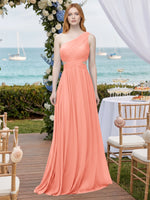 One-Shoulder Side Cut-Out Bridesmaid Dress 