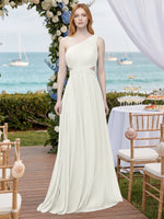 One-Shoulder Side Cut-Out Bridesmaid Dress 