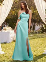 Satin Bow Accent Bridesmaid Dress 