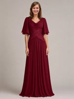 Cowl Neck Mother of the Bride Dress with Applique 