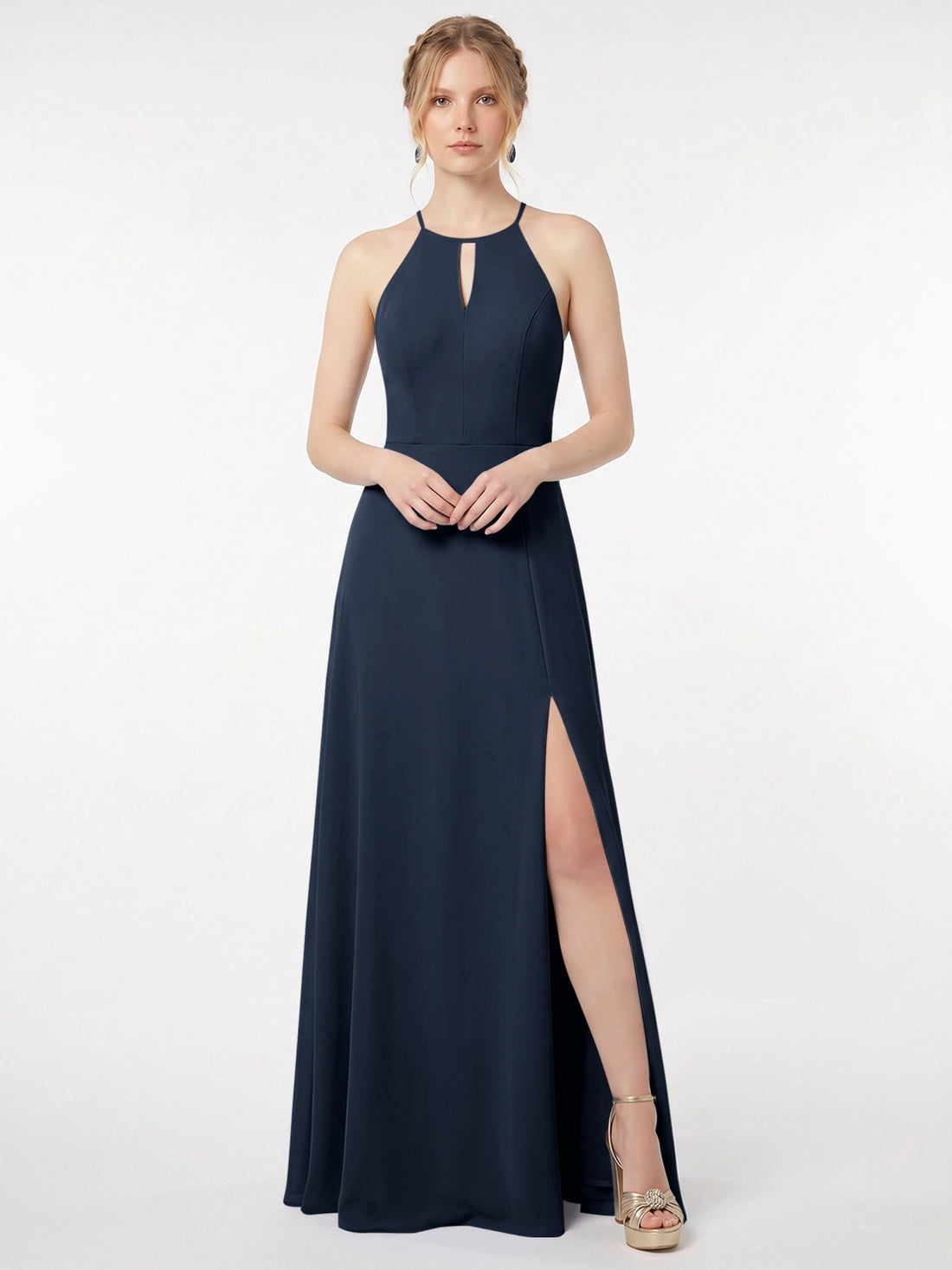 Chiffon Bridesmaid Dress with Halter 