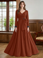 Stretch Satin Mother of the Bride Dress with Crystal