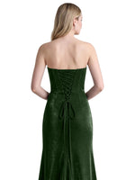 Velvet Prom Dress with Beaded Applique 