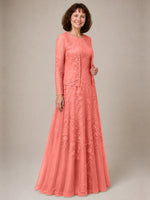 A-line Mother of the Bride Dress with Lace 