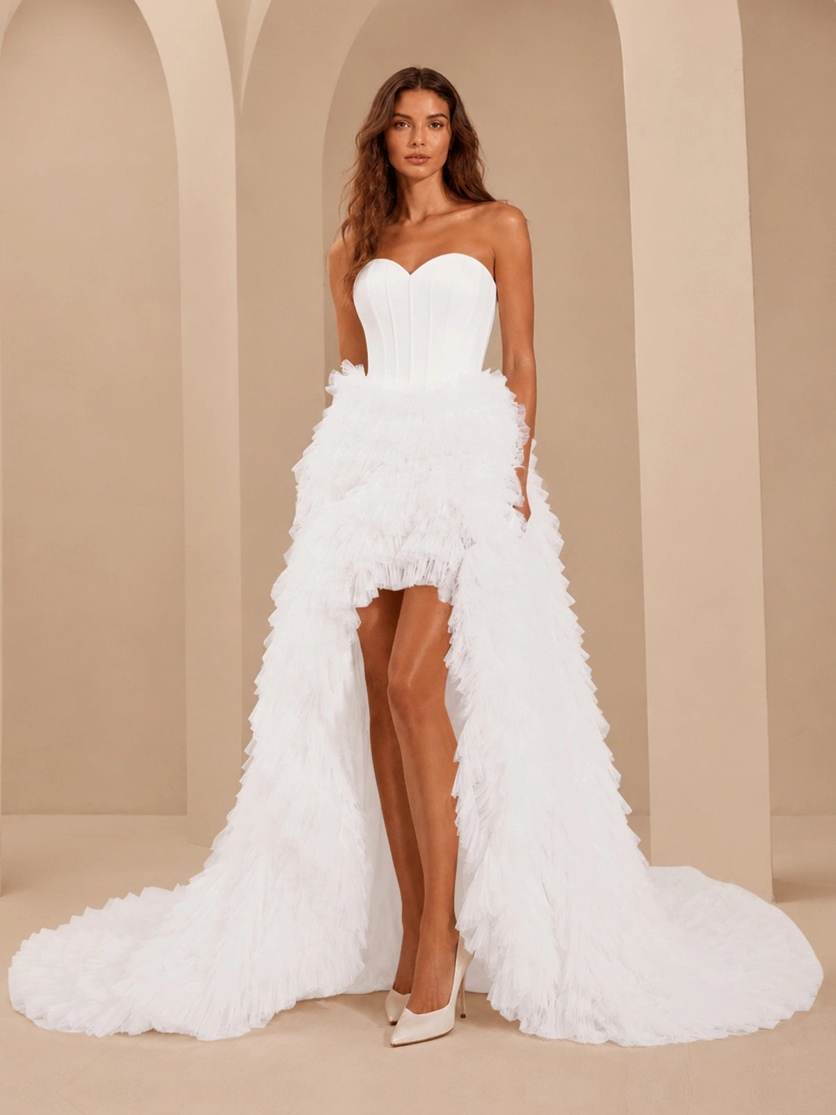 Tulle Wedding Dress with High-Low 