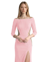 Side Cutout Slit Prom Dress 