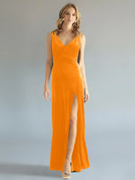 Velvet Bridesmaid Dress with Slit 