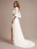 Lace Wedding Dress with Slit 
