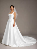A-line Wedding Dress with Square Neck 